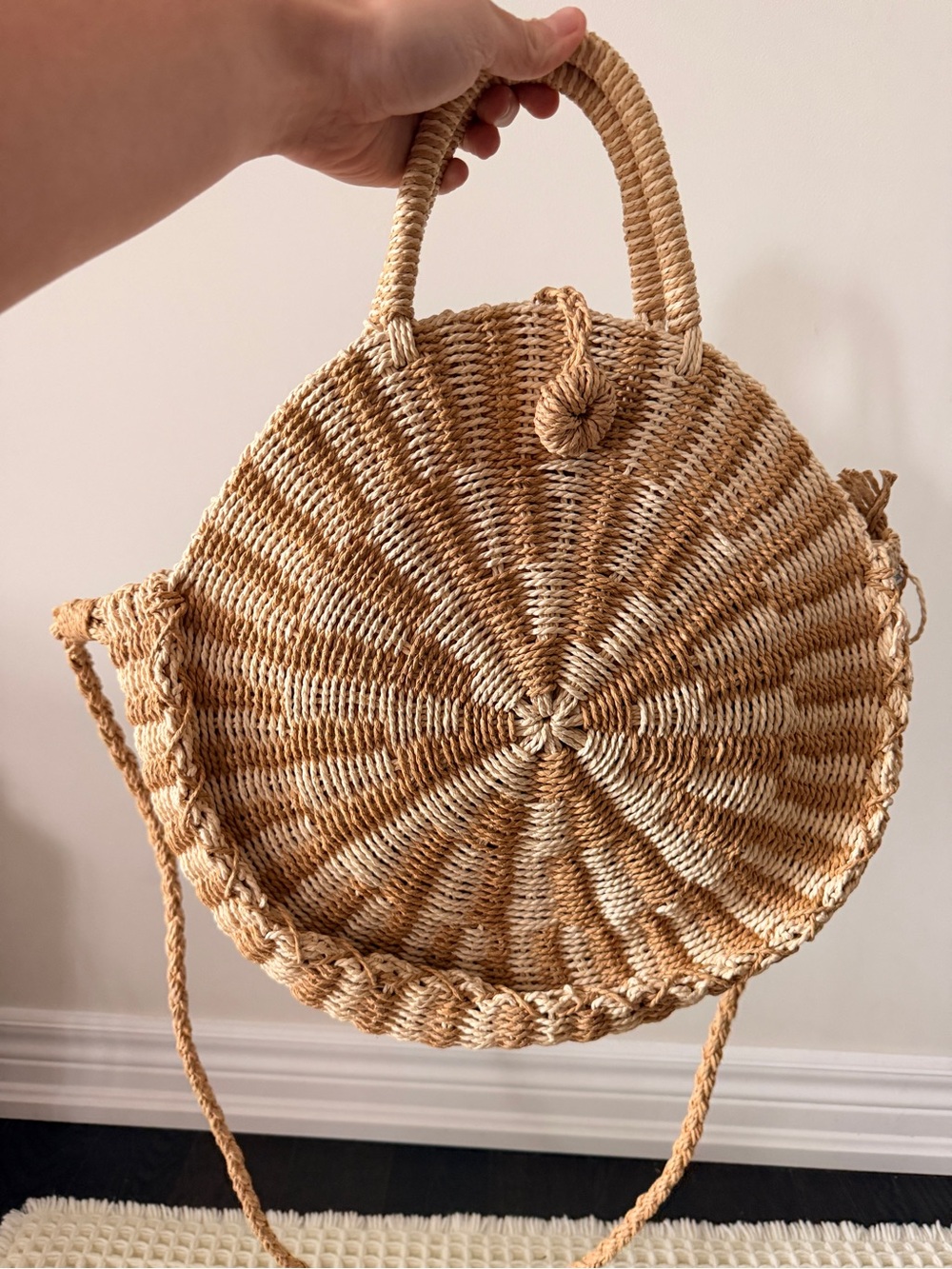 Billabong x Sincerely Jules Round Woven Straw Beach Bag